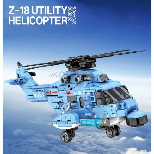 City Blocks Toy Building Blocks WW2 Chinese Navy Army Kids Toys For Children Military Model Transport Rotorcraft Helicopter