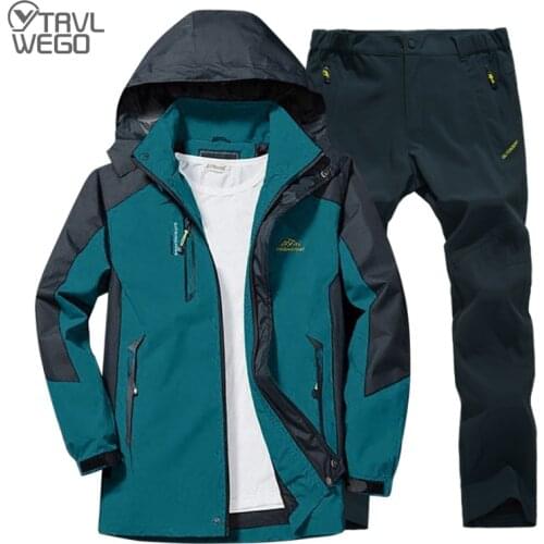 TRVLWEGO Spring Outdoor Single Jacket Quick Drying Pants Hiking Camping Mens Suit Windbreak Trekking Coat Trousers Free Return