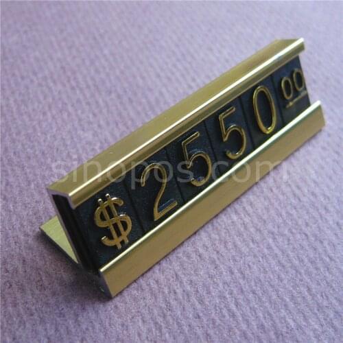 Counter Top Adjustable Price Tags Kit $ Euro, car jewelry clothes numberal digit display cube sign label alloy board stand frame