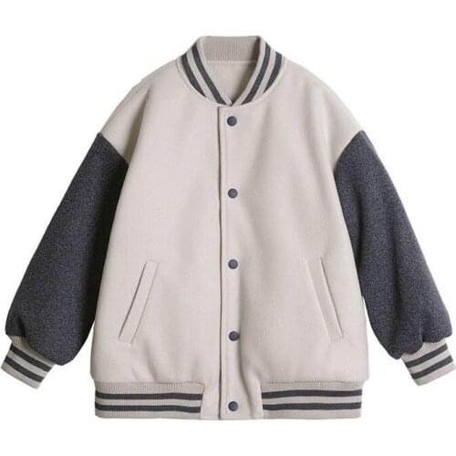 Autumn Baseball Jackets Coat Big Kids Fashion Clothes For Teens Girls Boys 8 To 12 Children Outwear Outerwear Hoodies Wool Blend