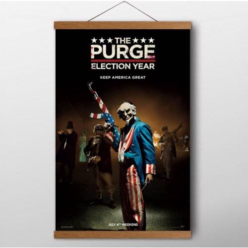 The Purge Election Year Movie Posters Canvas Silk Prints Wall Art Solid Wood Scrolls Paintings For Home Decor