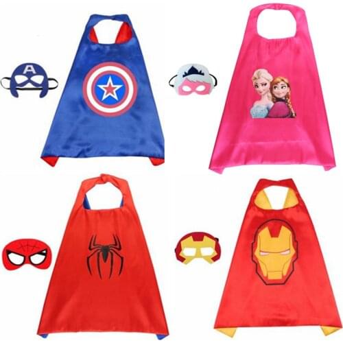 70x70CM Star Wars Figures Cloak Children Cape Shawl Darth Vader Spider Man Hulk Printed Cloaks Halloween Cosplay