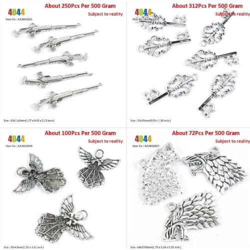 Jewelry Making Charms Wholesale Suppliers Rifle Gun Crown Skeleton Key Fairy Angel Wolf Head