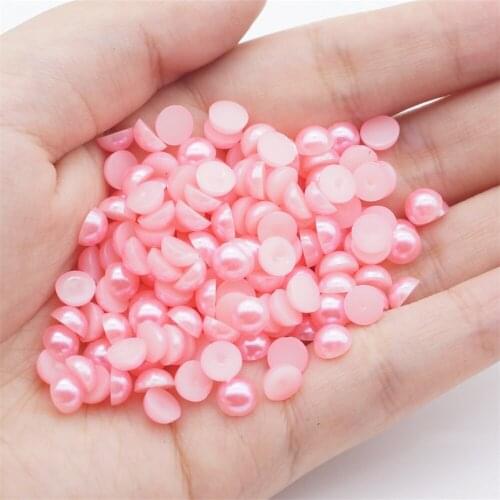 2-12mm Light Pink Flat Bottom Semicircular Resin Diy Loose Beads For Decorative Accessories For Manicure Mobile Phone Case