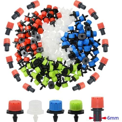 50-800PCS Garden Adjustable Nozzles Drip Irrigation Watering Sprinkler 6mm 1/4'' Anti-Clogging Dripper Emitter Flower Beds