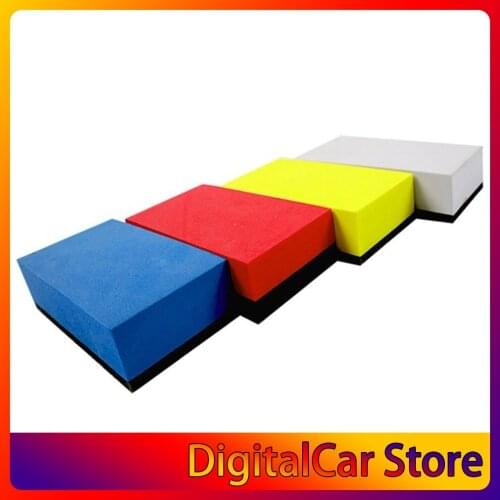Random Color Car Plating Crystal Sponge Car Beauty Waxing Sponge Block Sponge Pad With Handle Car Plating Crystal Polishing
