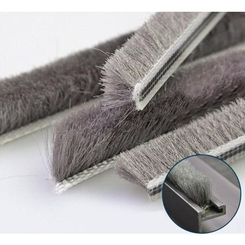 10m Draught Excluder Brush Casement Pile Seal Strip Door Weatherstrip 5mm*6mm Rubber Seal Strip Door Hardware