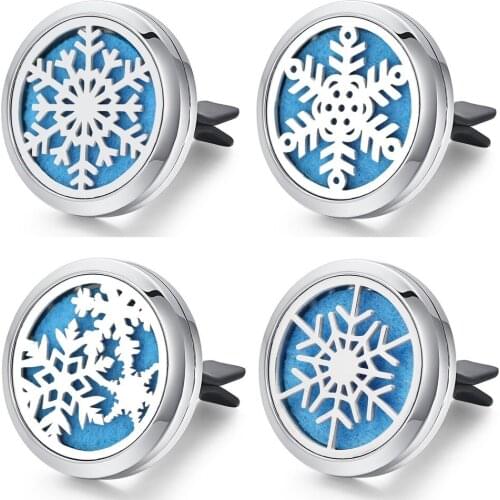 Christmas snow Aromatherapy Diffuser Necklace Jewelry Car Perfume Essential Oil Diffuser Car Clip Aroma Perfume Locket Pendants