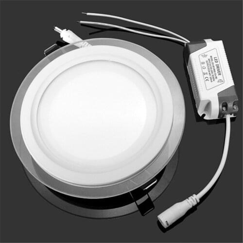 Lowest Price! 18W LED Panel Downlight Glass LED Recessed Ceiling Downlight Warm/Cold White AC85-265V Driver Included DHL Free