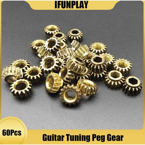 60pcs Hexagonal Open Gear Tuners Tuning Pegs Machine Heads Mount Hex Hole Ratio 1:15 Gears for Guitar Instrument Parts