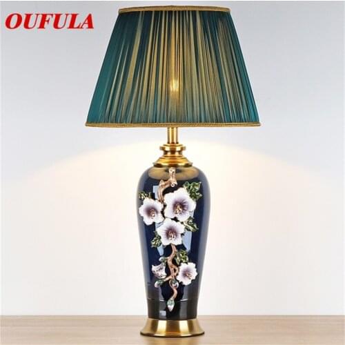 BRIGHT Ceramic Table Lamps Luxury Modern Fabric for Foyer Living Room Office Creative Bed Room Hotel
