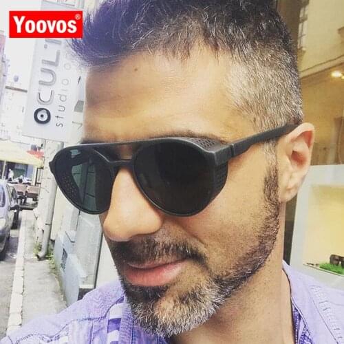 Yoovos 2021 Vintage Punk Sunglasses Men Luxury Brand Designer Eyeglasses Shopping Street Beat Fashion Oculos De Sol Gafas UV400