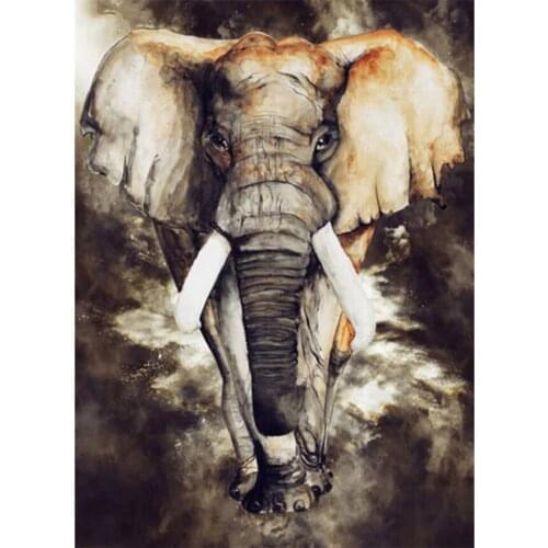 Yujohom Elephant Animal DIY Crystal Paintings Full Diamond Art 5D Diamond Painting Cross Stitch Kit Inlaid Rhinestone Art Crafts