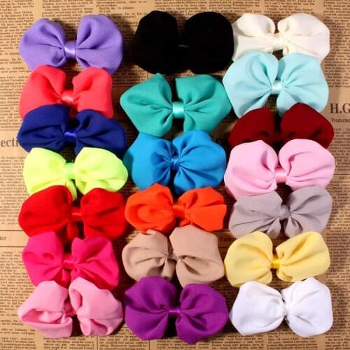 120pcs/lot) 20 Colors Charming Satin Bow Accessories For Baby Girls/Women Dress Garment Artificial Chiffon Boutique Bowknot