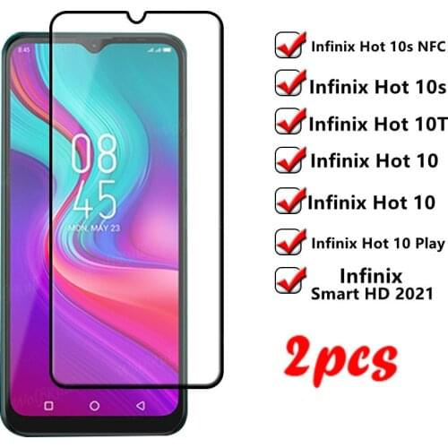 2 PCS For Infinix Hot 10S NFC Glass For Infinix Hot 10S NFC Phone Film HD Screen Protector For Infinix Hot 10 Lite 10S NFC Glass