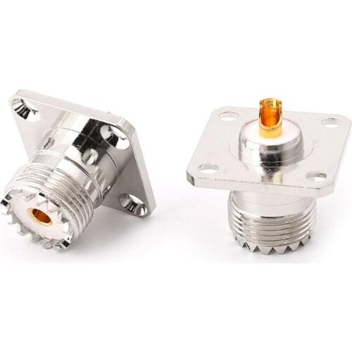 5pcs UHF SO239 Female Flange Panel Chassis Deck Mount Adapter Connector Straight
