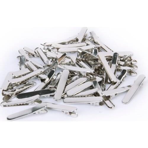 50Pcs 35mm Rustproof Smooth Styling Sectioning Setting Clips Kit for Arts Silver
