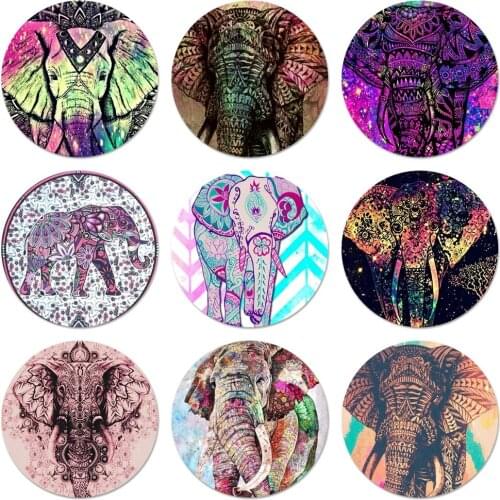 58mm Totem Elephant Aztec indian Flower Badge Brooch Pin Accessories For Clothes Backpack Decoration gift