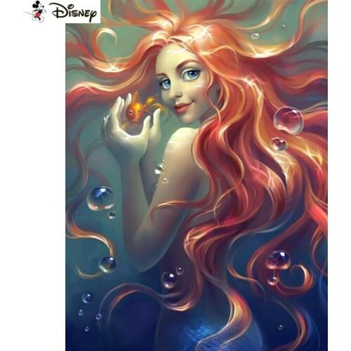 Disney Square/Round Drill 5D DIY Diamond Painting "Cartoon mermaid" Embroidery Cross Stitch Full Rhinestone Decor A30865