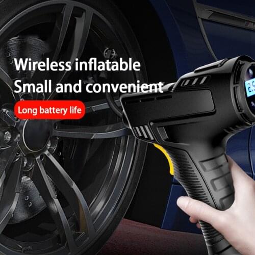 120W Car Inflatable Pump Rechargeable Air Compressor Wireless Digital Tire Inflator Air Pump Car Bicycle Balls Inflatable Tool