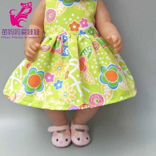 For 43cm Doll toys green Dress for 18 Inch girl Doll Clothes Dress for 45cm Doll wearing