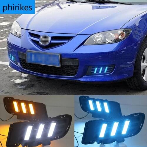 2pcs For Mazda 3 Mazda3 2010 2011 2012 LED DRL Daytime Running Light Daylight yellow turn Signal fog lamp