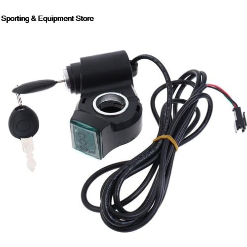 Electric Bicycle Thumb Throttle Voltmeter Digital Voltage Display Switch Power with Key Lock Bike Finger Thumb Throttle
