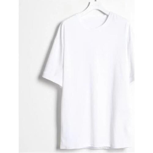 Mens summer new casual and versatile city youth pure color loose large size short sleeve T-shirt