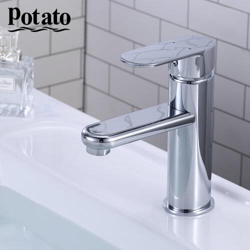 Potato Bathroom Faucet Modern Style Chrome Cold And Hot Water Mixer Single Handle Bathroom Tap Basin Faucet P1039