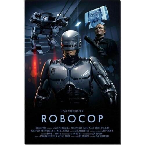 J0082 Robocop Movie Robot Film Wall Sticker Silk Poster Art Light Canvas Home Decoration