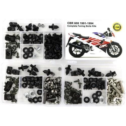Fit For Honda CBR600 CBR 600 1991 1992 1993 1994 Motorcycle Complete Full Fairing Bolts Kit Speed Nut Clips Screw Steel