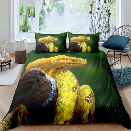 Snake Bedding Set Boys Teens 3D Wild Themed Duvet Cover Dekbedovertrek 240x220 Bedclothes 2/3pcs Home Housse De Couette