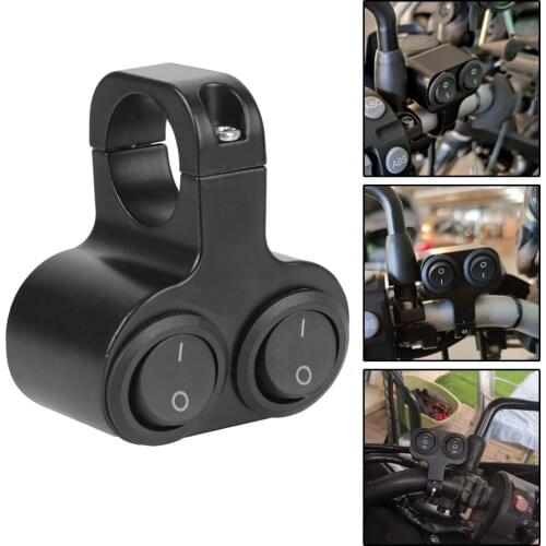 LEEPEE 7/8in 22mm Motorcycle Handlebar Aluminum Alloy Flasher Speaker Switch 12V Headlight Switch Dual Button Control