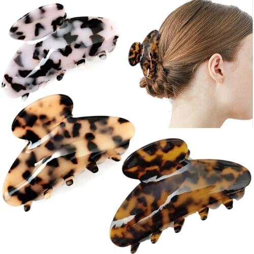 Fashion Women Non-slip Leopard Print Hair Claw Clip Barrette Hairpin Headwear