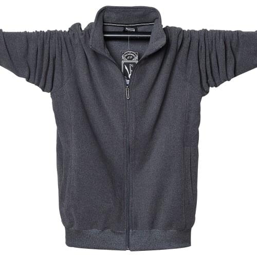 Fashion Wind Breaker Jackets Men Stand Collar Thicken Fleece Jacket Solid Overcoat Sportwear Male Coat Brand Mens Clothing 6XL