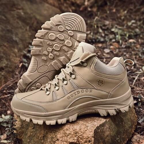 Outdoor Men Hiking Shoes Waterproof Breathable Tactical Combat Army Boots Desert Training Sneakers Anti-Slip Trekking Shoes
