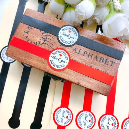 120pcs/lot Thank You Stickers Seal Labels Handmade Multi-style Kraft Paper Stickers DIY Gift Sealing Sticker Label