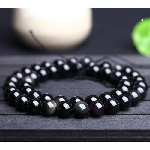 NaturalRrainbow-eye Obsidian Handmade Necklace Jewelry Fine Jewelry Fashion Rainbow-eye Necklace sweater chain Jewelry