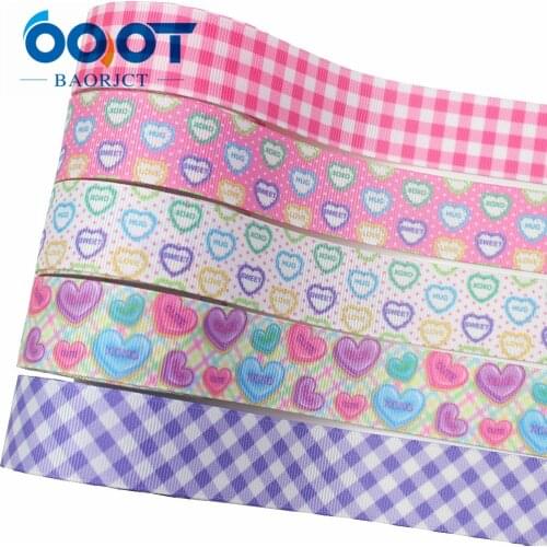 OOOT BAORJCT L-20118-85,25mm,10yards Geometric Thermal transfer Printed grosgrain Ribbons,bow cap DIY accessories decorations