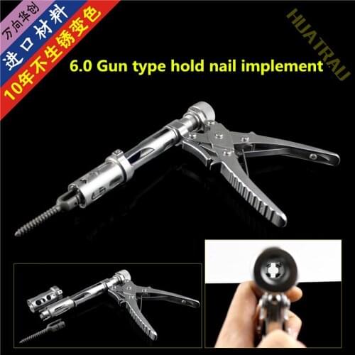 Orthopedic instrument medical 6.0 pedicle screw rod system gun type nail bone screw holder installation spinal nail clamp tool