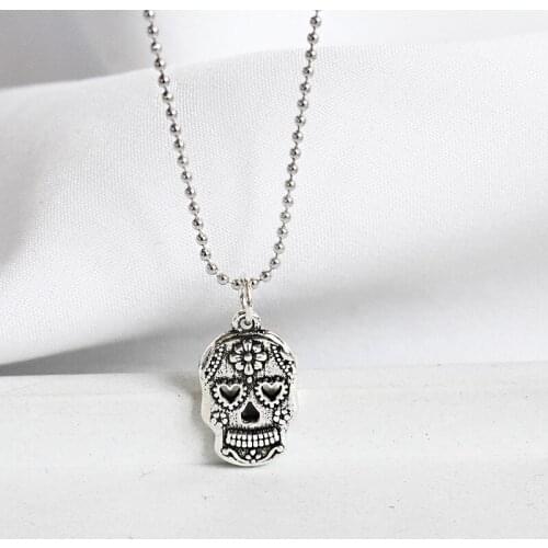 Pendant Necklace Skull Link Chain Fashion Jewelry Thomas Style 925 Stering Silver Bijoux Gift For Women
