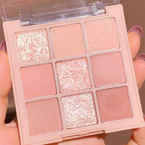 Makeup Palette Lazy Eye Shadow Palette 9 Colors Glitter Eyeshadow Pallete Waterproof Glitter Eyeshadow Shimmer Beauty Cosmetics