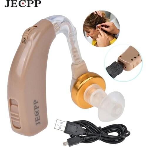Rechargeable Digital Hearing Aid Audiphone Sound Amplifier Small BTE Hearing Aids