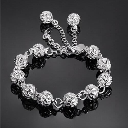 Clearance Sale Silver Color Charm Bracelets for Women Female Hollow Out Bracelets & Bangles Fashion Jewelry Pulseras Mujer