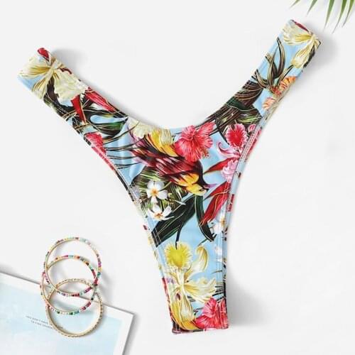 Flowers Print G-strings Thongs Sexy Womens Panties Porno Intimates Stretch Female Underwear Fashion Shorts Erotic Sexy Lingerie
