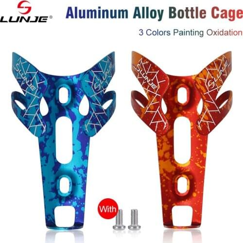 LUNJE Colorful MTB Ultralight Bicycle Bottle Cage For Mountain Bike Road Bike Water Bottle Holder Wear-Resistant Cycling Cage