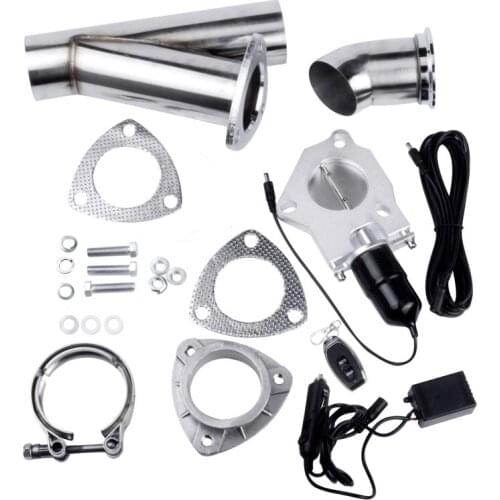 Evil energy 2.25" Stainless Steel Headers Y Pipe Electric Exhaust Cutout With Remote Control Exhaust Cut Out Catback Down Pipe