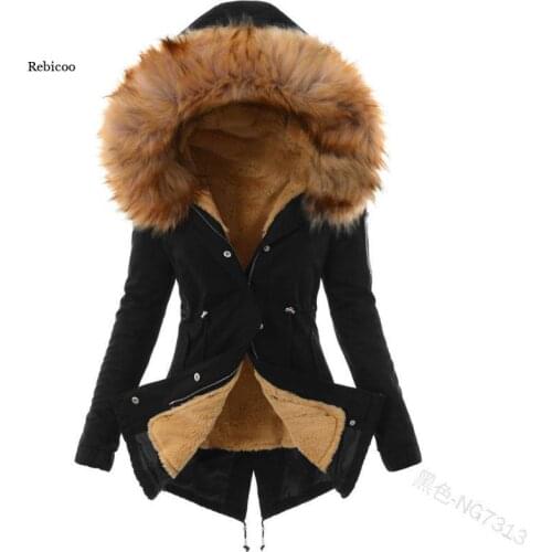 Winter Women Parkas Thick Warm Hooded Parkas Coat Mujer Cotton Padded Coat Long Paragraph Plus Size Slim Jacket Females