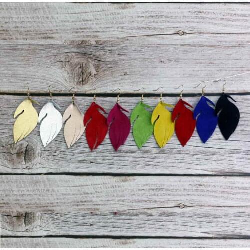 ZWPON Gold Soft Suede Leather Tropical Leaf Earrings 2019 Fashion Graceful Genuine Leather Monstera Earrings Jewelry Wholesale