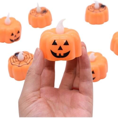 1/3/6pcs Halloween Decorations Candle Lights Pumpkin LED Light Skull Spider Web Lights DIY Ornaments Lamp for Home Halloween